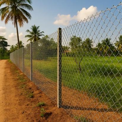 Justfence Chain Link Fence by Justfence : Colours available: Silver