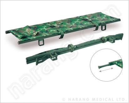 Narang Medical HF5091 : Stretcher Army Single Fold, with Telescopic Lifting Handles by Narang Medical Limited : Colours available: Green