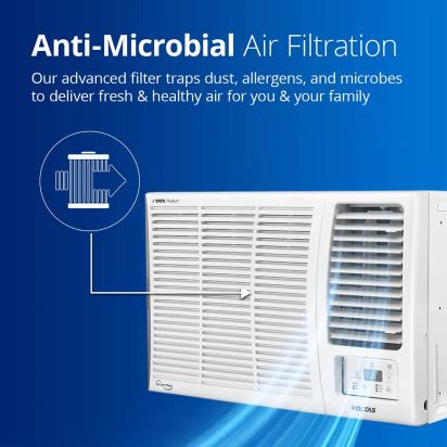 Voltas Inverter Window AC - 1.5 Ton - 3 Star - 183V Vertis Elite by Voltas : Colours available: White 4 4