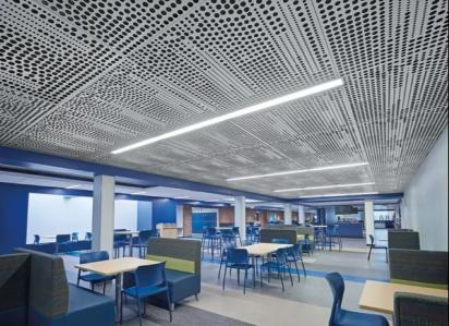 Techno Acoustic Gi Clipin Custom Perforated Ceiling Tile by Techno Acoustic : Colours available: White