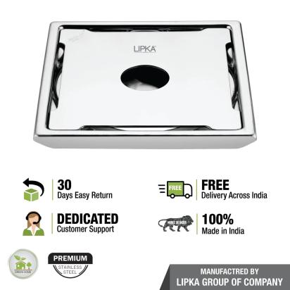 Lipka Beta Deluxe Square Floor Drain (6 x 6 Inches) with Hole 3