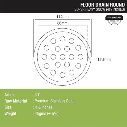 Lipka Super Heavy Snow Round Floor Drain (4.5 inches) 1
