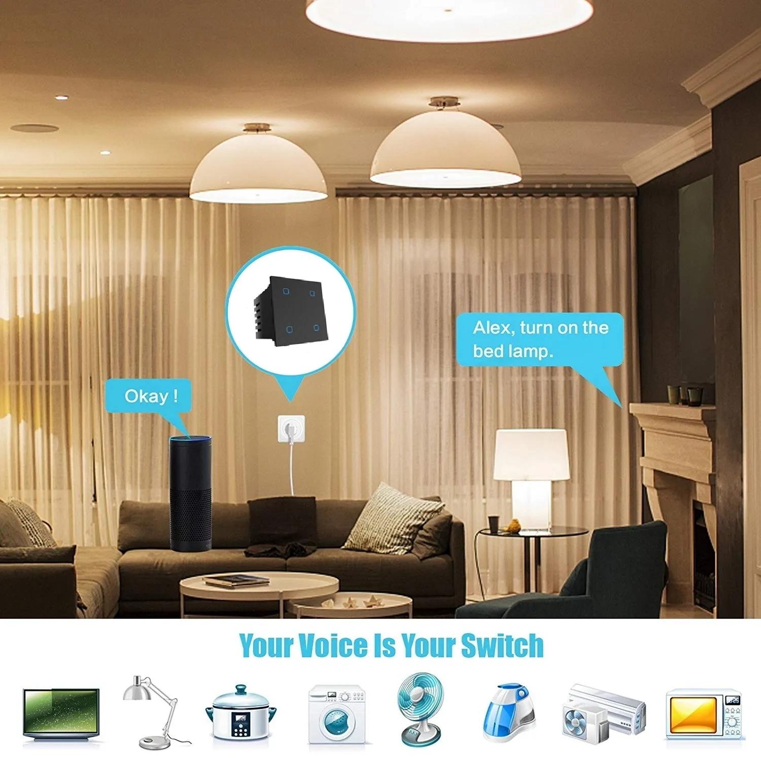 Homemate Wi-Fi 4 Gang Smart Touch Switch - White 1
