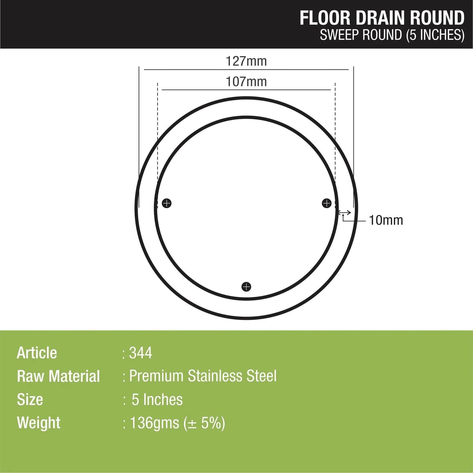 Sweep Out Round Floor Drain (5 inches) 1