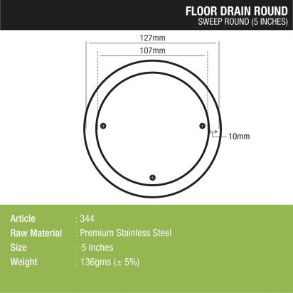 Sweep Out Round Floor Drain (5 inches) 1