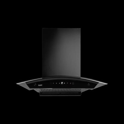 Kaff MAINZ DHC 60/75/90 Kitchen Chimney, Black Glass And Digital Display (60 cm) by Kaff : Colours available: Black
