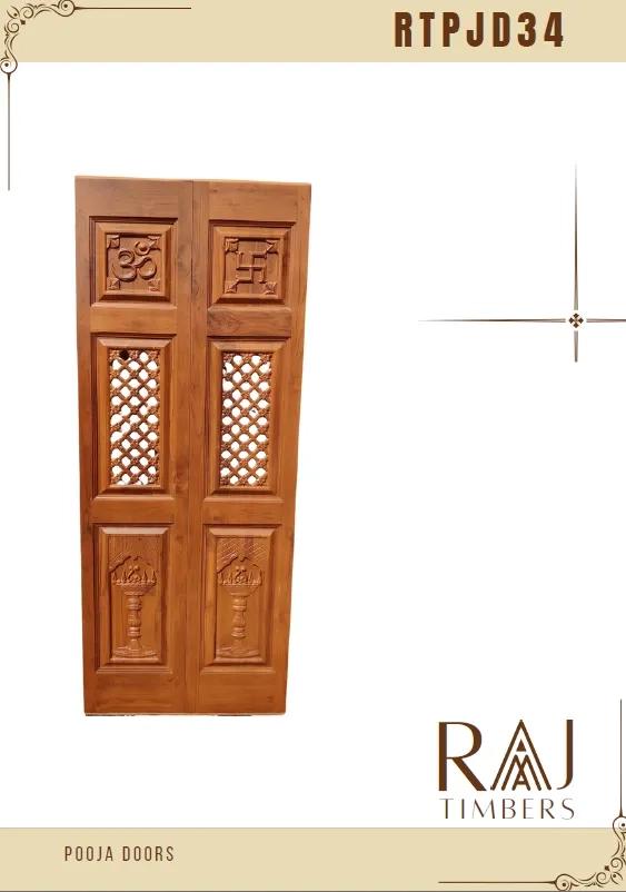 Raj Timber Pooja Door - RTPJD34