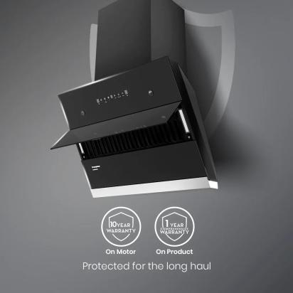 Crompton IntelliMotion Inclined 60cm Filterless Chimney by Crompton : Colours available: Black 4 6