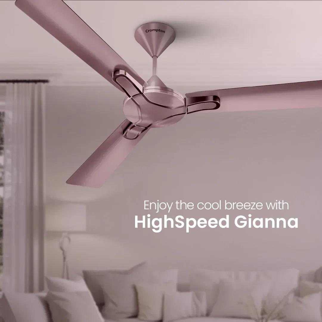 Crompton High Speed Gianna | Star Rated Ceiling Fan - Rose Ash 1