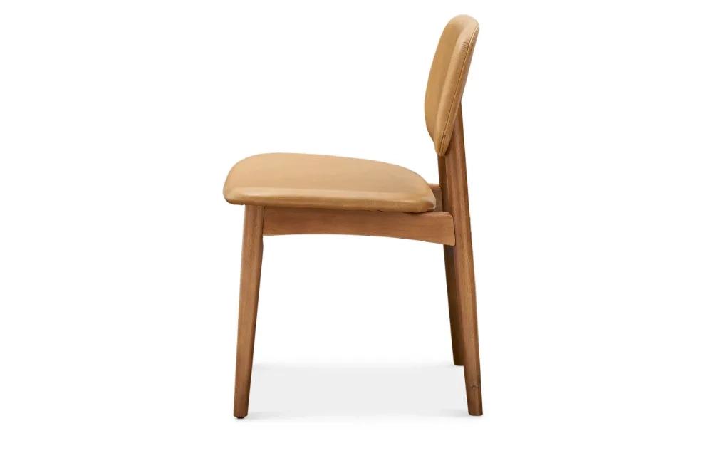 Eyedea Living Kelsey Leather Chair, Walnut Stain 3
