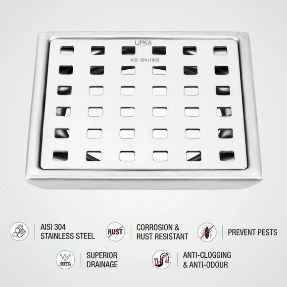 Lipka Red Exclusive Square Floor Drain (5 x 5 Inches) 3