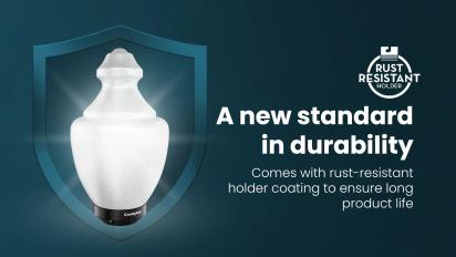 Crompton Solarion Imperial Neo Gate Lamp (Plastic With B22 Holder) by Crompton : Colours available: White 6 8