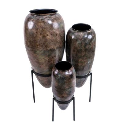 Beruru Hilda Metal Planter With Stand - Medium by Beruru for Indoor : Colours available: Brown 9 1