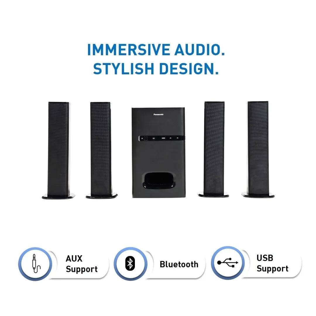 Panasonic SC-HT480GW-K 100W 4.1 Channel Auxiliary, USB, Micro USB Soundbar (Black)
