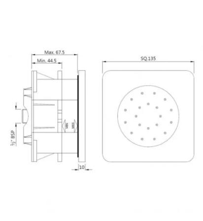 Artize Body Shower Concealed - Black Chrome 1