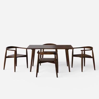 Craftsmill Helena Millie Walnut Dining Table Set by CraftsMill : Colours available: WoodyBrown 6 6