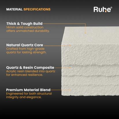 Ruhe Quartz Single Bowl Kitchen Sink 31 X 19 X 9 Inches - White by Ruhe : Colours available: White 2 7