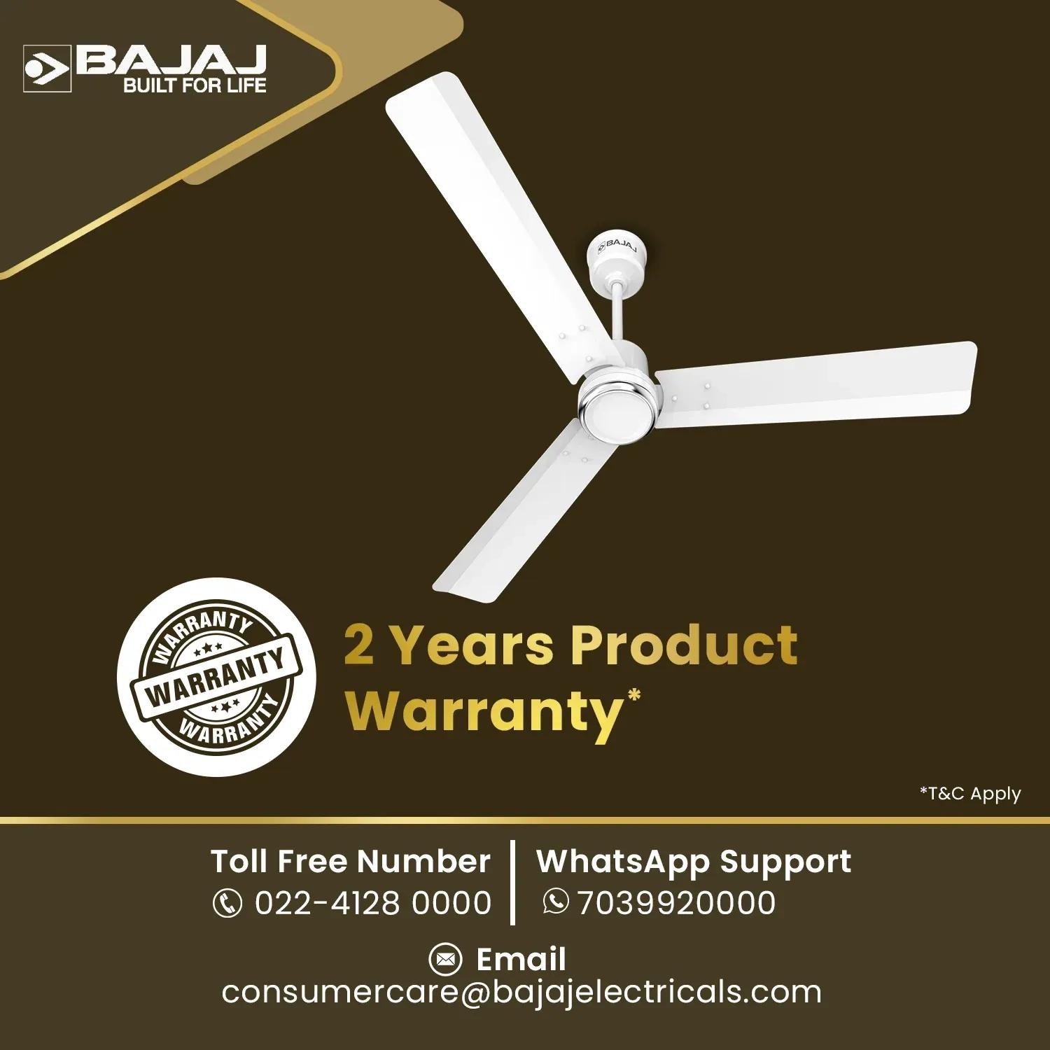 Bajaj Classico Sleek Plus 1200mm Ceiling Fan - Base White 3