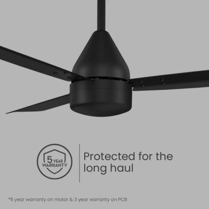 Crompton Energion Groove Regmote BLDC Ceiling Fan -  Onyx by Crompton : Colours available: Black 1 4