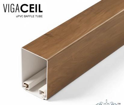 Leben vigaCEIL-uPVC-Baffle Tube-Hazelnut - Tube+Track by Leben for Walls, Interior : Colours available: Brown 1 1