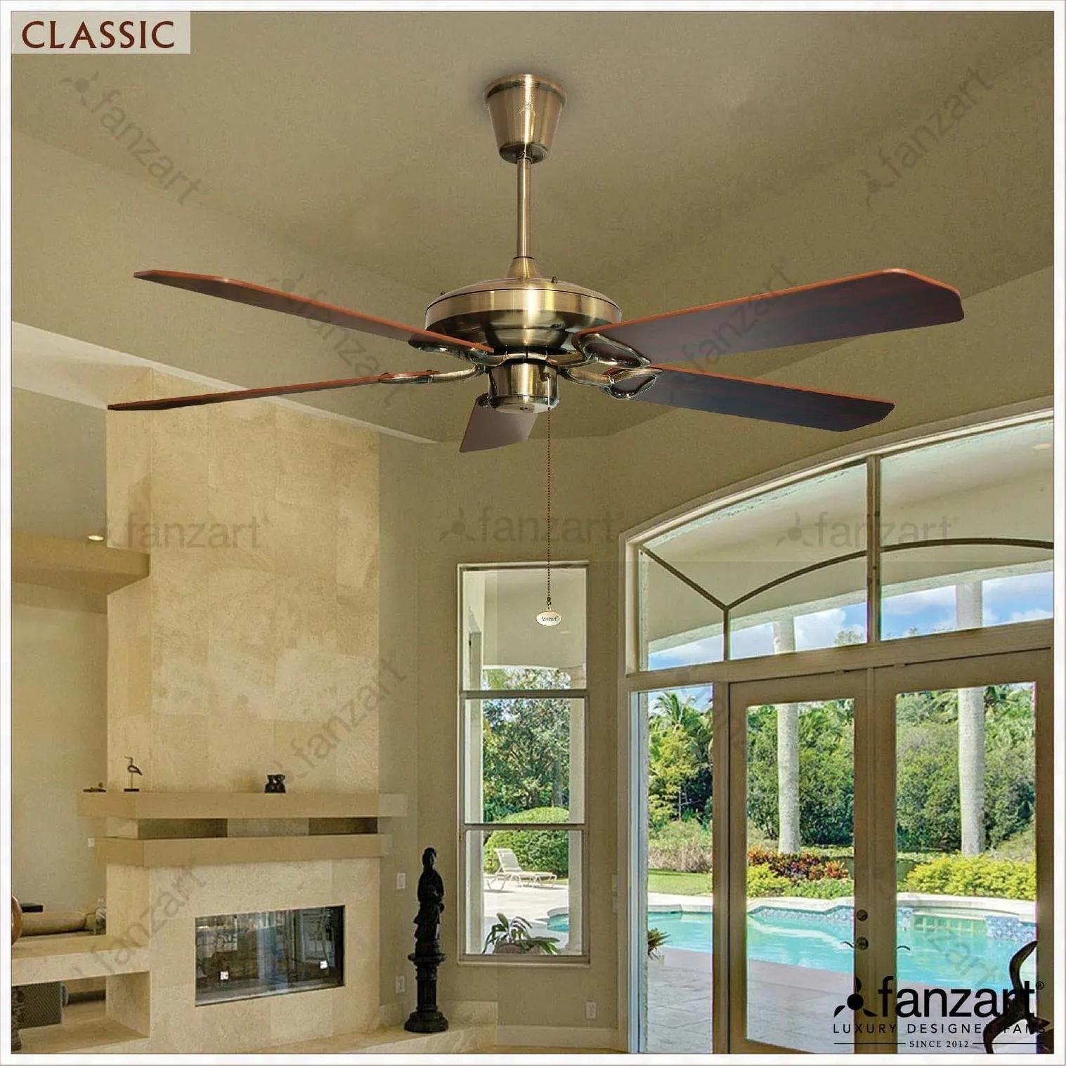 Fanzart Classic Reversible Dual Colour Bladed Fan with Pull Chain