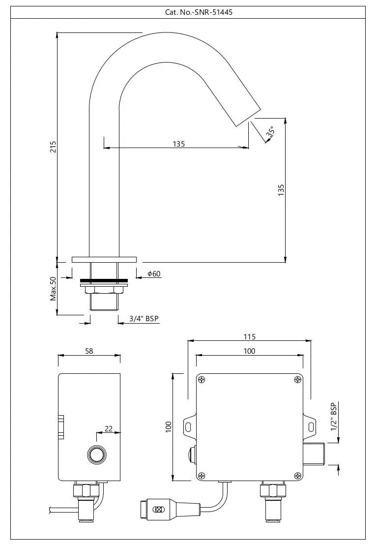 Jaquar Blush Deck Mounted Sensor Faucet- Chrome 1