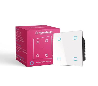 Homemate Wi-Fi 4 Gang Smart Touch Switch - White by Homemate : Colours available: White