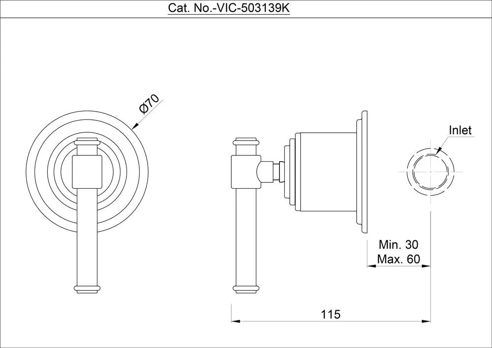 Artize Exposed Parts Kit of Single Lever Shower Mixer - Blush Gold Bright PVD - VIC-BGP-503139K 1