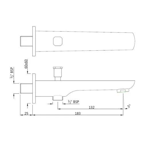 Jaquar Kubix Prime Bath Tub Spout - Antique Copper - SPJ-ACR-35463PM 1