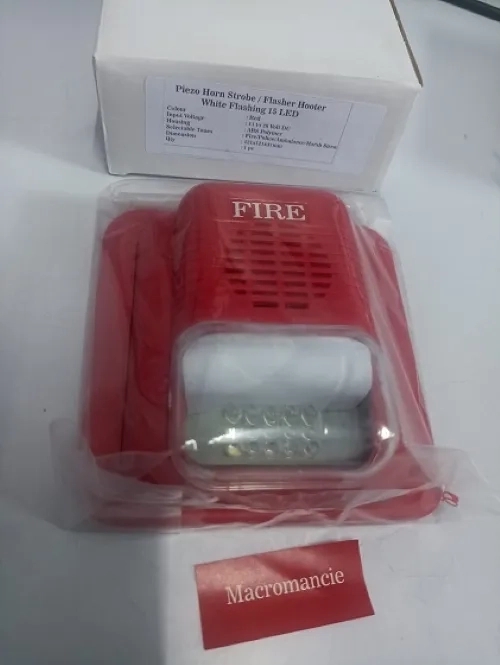 Macromancie Strobe / Flasher Hooter In ABS For Fire Alarm And Security Alarm 12-24 Volt DC 1