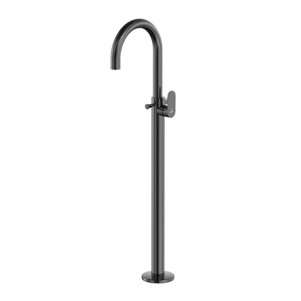 Jaquar Exposed Parts of Floor Mounted Single Lever Bath Mixer - Black Chrome - OPP-BCH-15121KPM