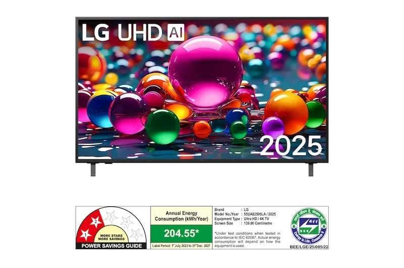 LG 164 cm (65) 4K UHD AI UA8250 Smart TV with α7 AI Processor Gen8, Filmmaker Mode with Dolby Atmos, 2025 1