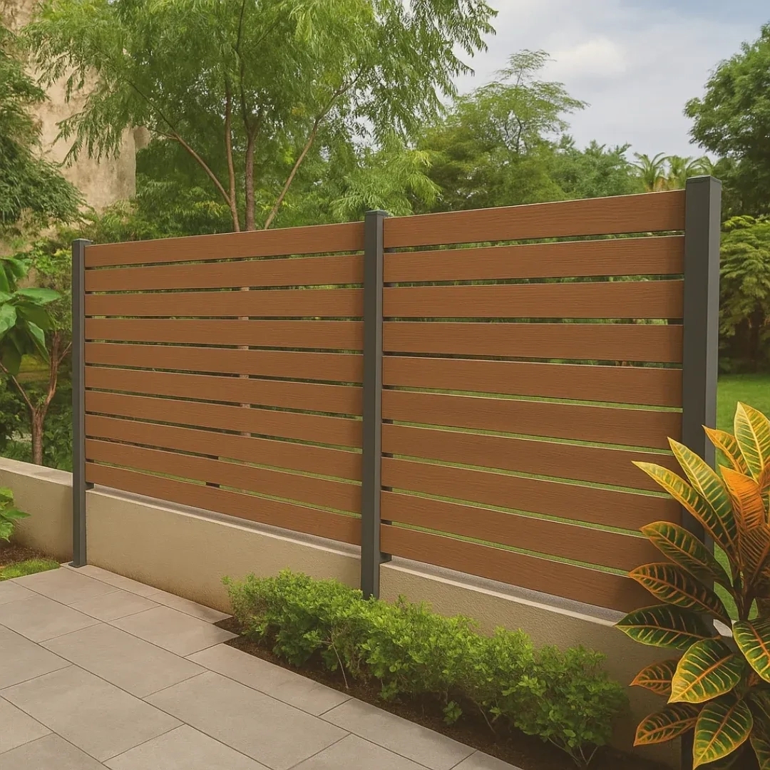 Justfence WPC Parition Fence by Justfence : Colours available: Brown 1 1