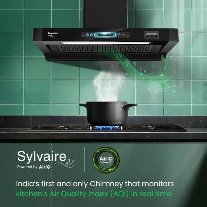 Crompton Sylvaire (Box) Chimney | Filterless 90CM by Crompton : Colours available: Black 10 1