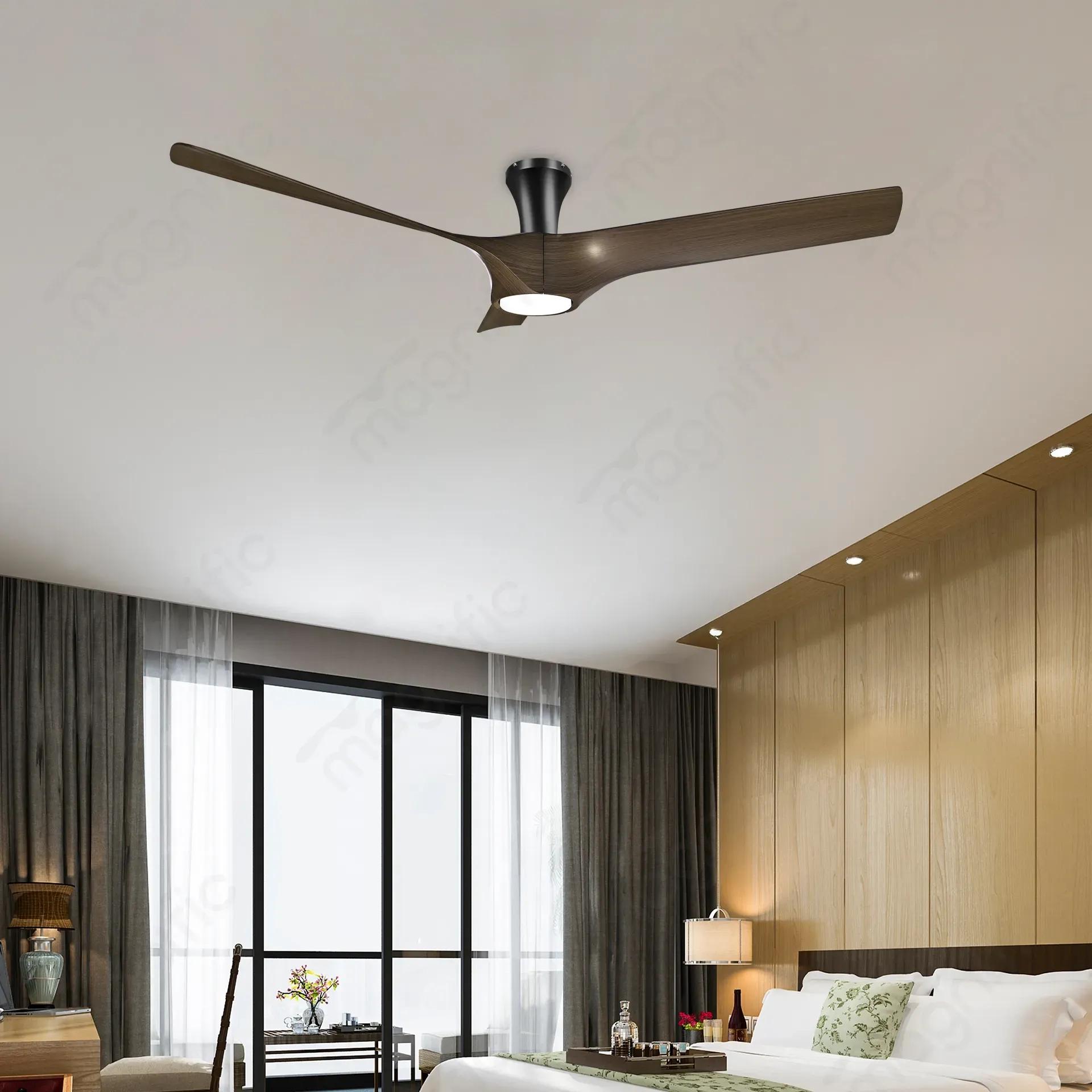 Magnific Falcon Hugger – 56″ Low Ceiling Fan Modern Design with Remote - Walnut 1