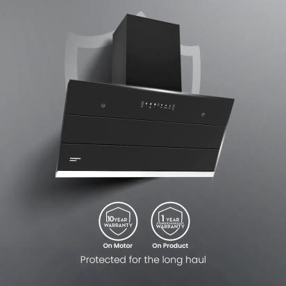 Crompton IntelliMotion Inclined 90cm Filterless Chimney by Crompton : Colours available: Black 1 6