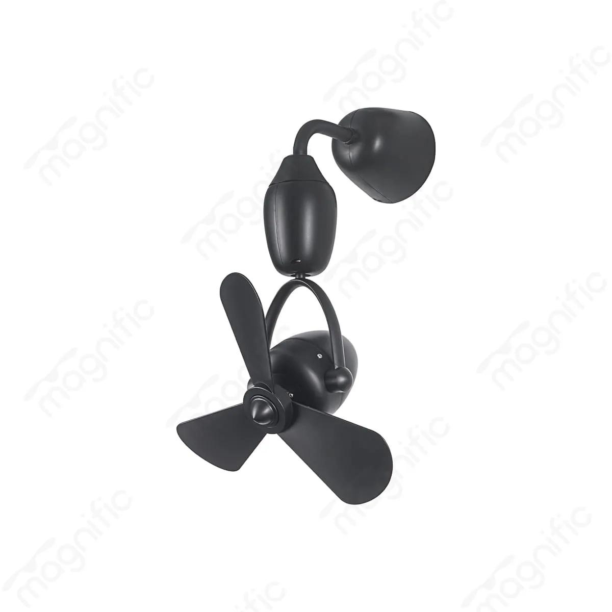 Magnific Volley – 16” Oscillating Wall and Ceiling Fan with Remote and Timer - Matte Black 1