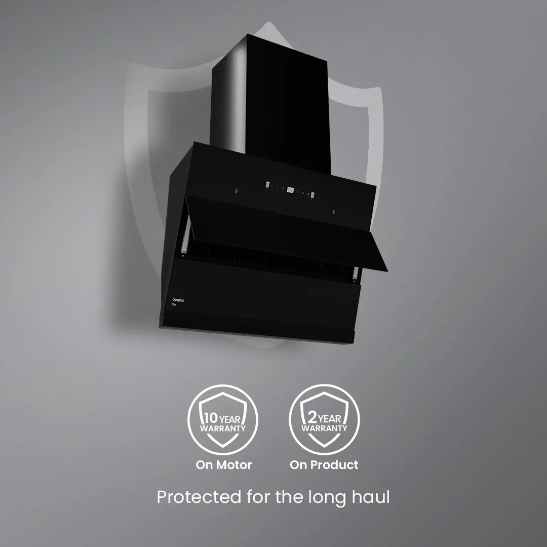 Crompton Eliteo Inclined Filterless Chimney 60cm by Crompton : Colours available: Black 13 5