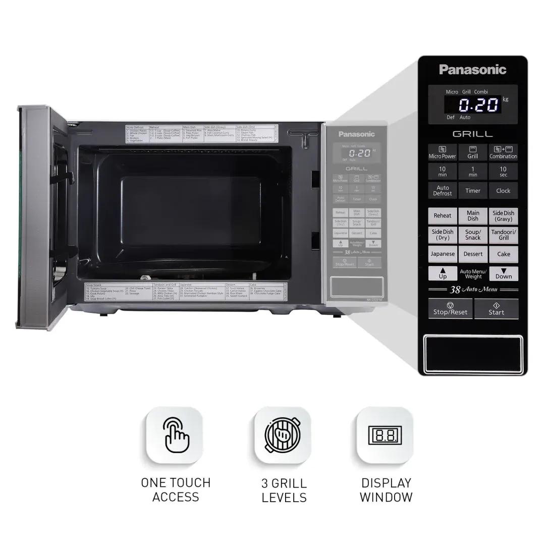 Panasonic 20L Grill Microwave Oven (NN-GT221WFDG, White, Power Grill, Auto Defrost, 38 Auto Cook Menus) 4