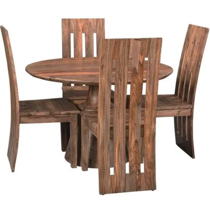 Daywithwood Sheesam Wood Dining Set With 4 Chair,Furniture by Day With Wood : Colours available: Brown 5 5