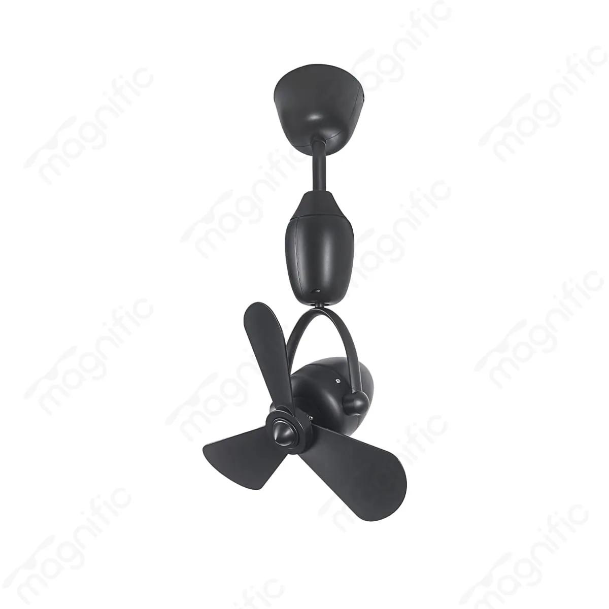 Magnific Volley – 16” Oscillating Wall and Ceiling Fan with Remote and Timer - Matte Black 2