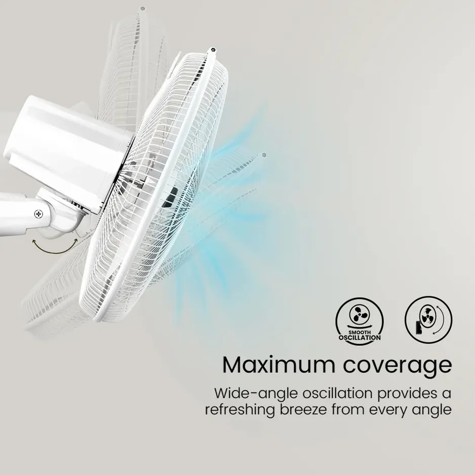 Crompton Hispeed Gale Plus Wall Mounted Fan - White by Crompton : Colours available: White 10 2