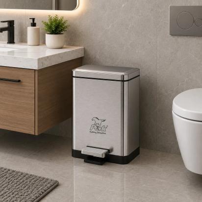 Perk Madison Dustbin 10 Litre - Matt Steel