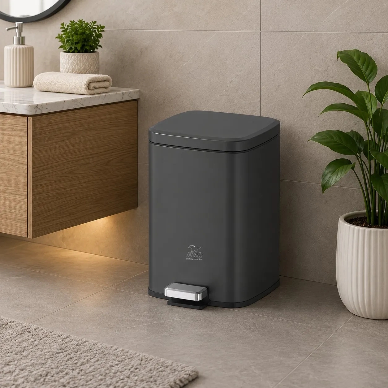 Perk Stella Dustbin 9 Litre - Titanium Grey