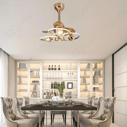 Magnific Florence – 24″ Glamorous Chandelier Fan with Remote Control - French Gold by Magnific : Colours available: GoldMattPVD