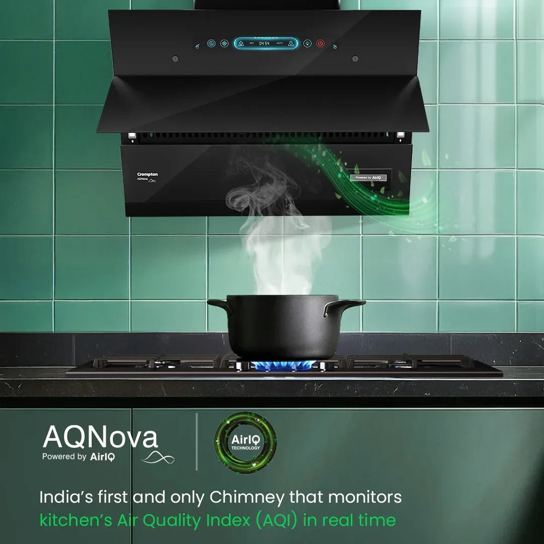 Crompton AQNova (Inclined) Chimney | Filterless 60 CM by Crompton : Colours available: Black 9 1