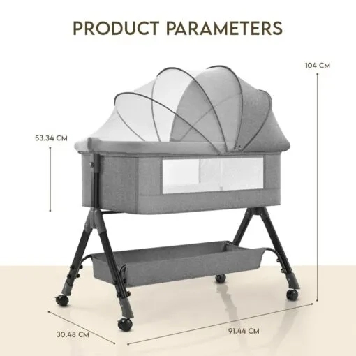 Star And Daisy 3 In 1 Cradle For Baby With Nursing Changing Tray by StarAndDaisy : Colours available: Grey 1 1