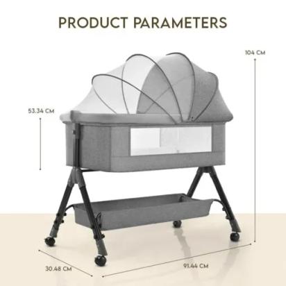 Star And Daisy 3 In 1 Cradle For Baby With Nursing Changing Tray by StarAndDaisy : Colours available: Grey 1 1