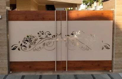 Tech Mild Steel Laser Cut and HPL Sheet Swing Gate 065 by Mr.Tech 1 1