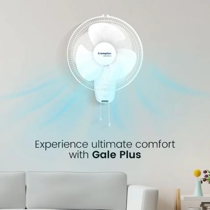 Crompton Hispeed Gale Plus Wall Mounted Fan - White by Crompton : Colours available: White 9 1